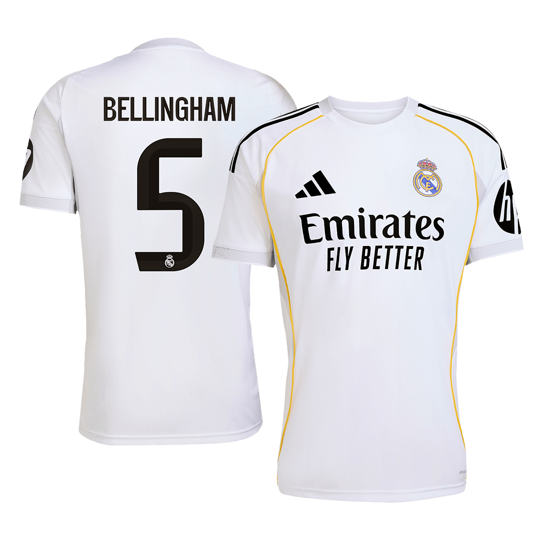 Real Madrid 2025/26 Home Soccer Jersey - BELLINGHAM #5