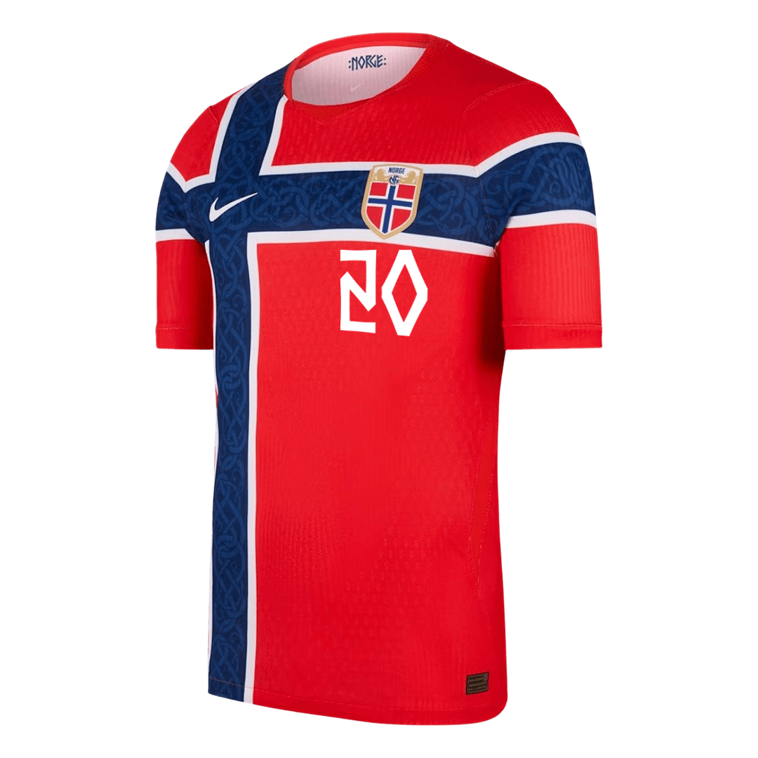 NUSA #20 Player Version Norway Home Soccer Jersey World Cup 2026 Red