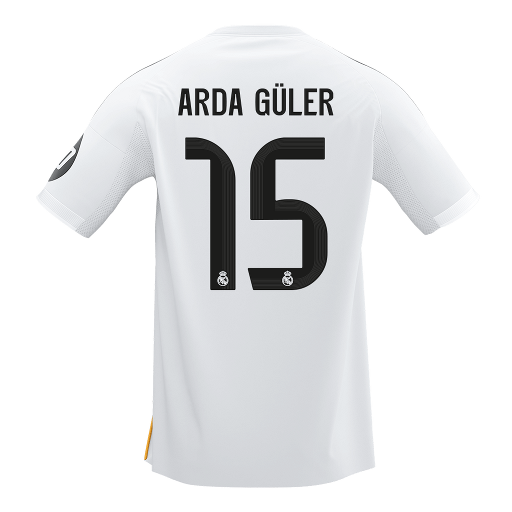ARDA GÜLER #15 Real Madrid Home Soccer Jersey 2025/26 White