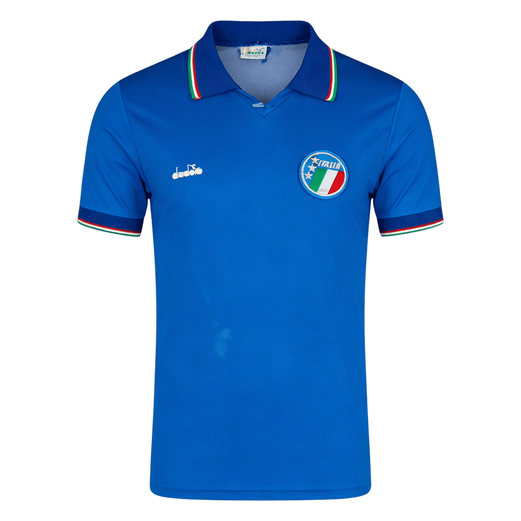 Men Retro Fan Version 1990 Italy Home Soccer Jersey Blue