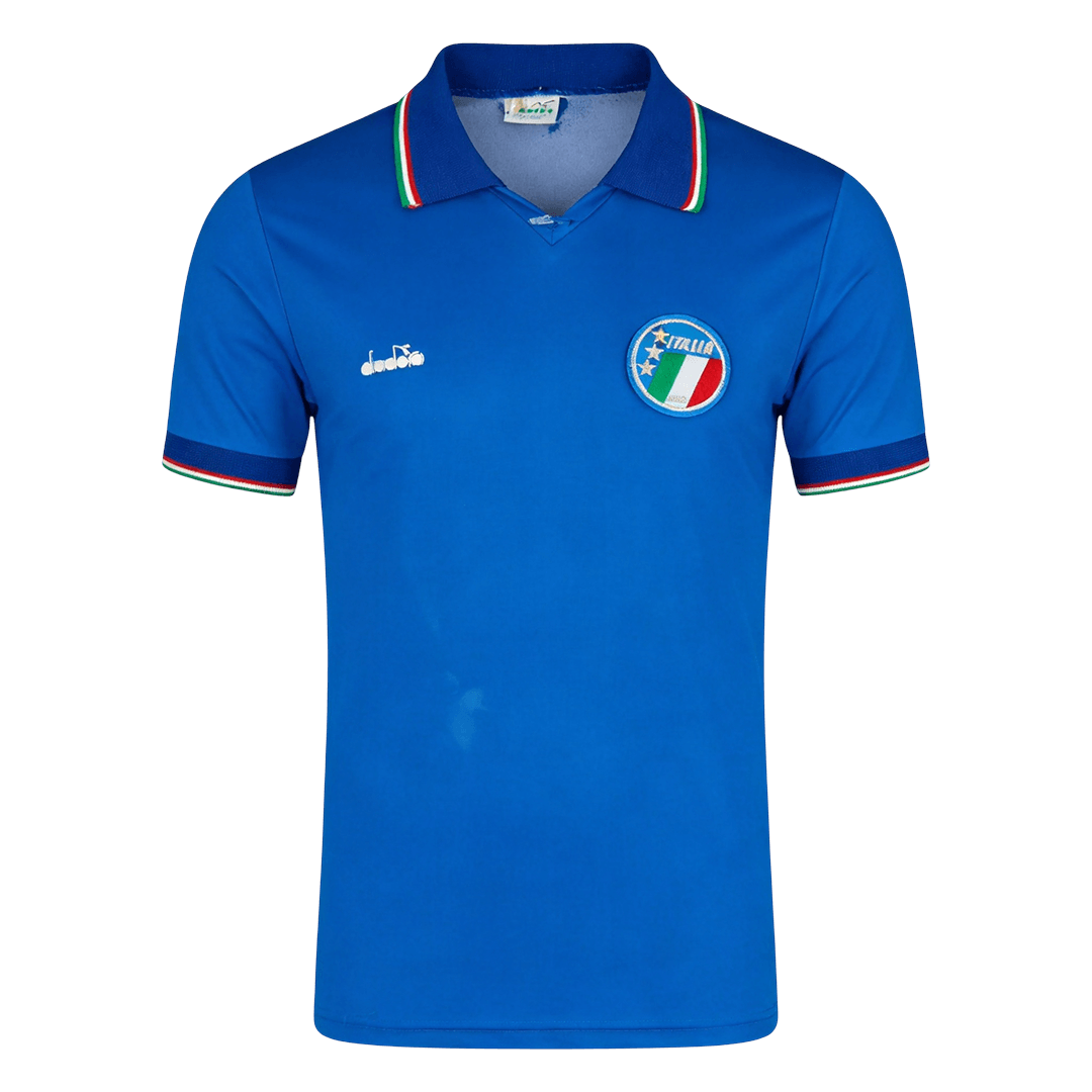 Men Retro Fan Version 1990 Italy Home Soccer Jersey Blue