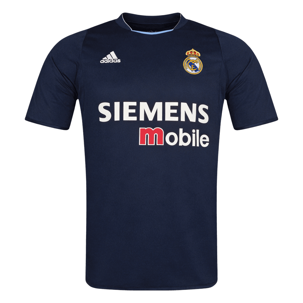 Men Retro Fan Version 03/04 Real Mardid Away Soccer Jersey Navy