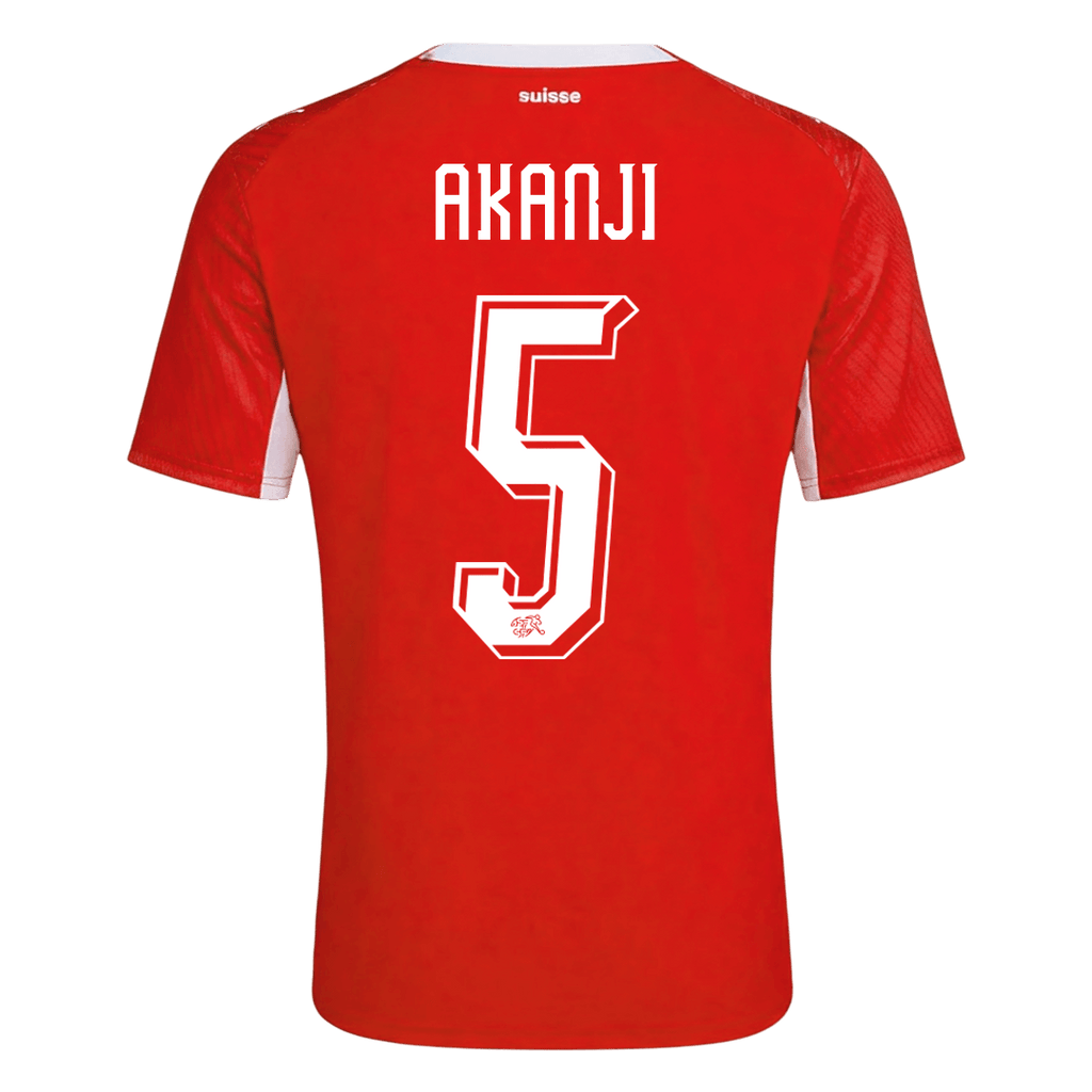 AKANJI #5 Switzerland Home Soccer Jersey World Cup 2026 Red