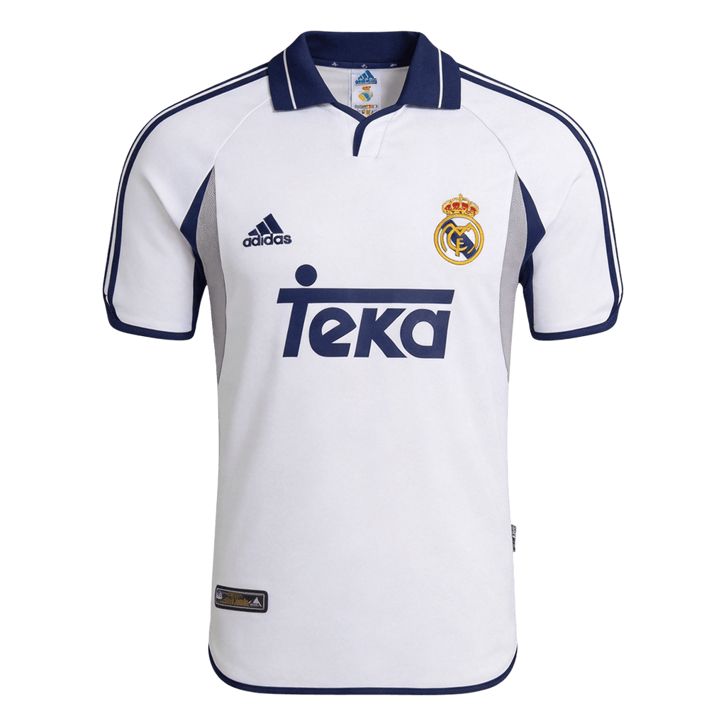 Men Retro Fan Version 2000/01 Real Mardid Home Soccer Jersey White