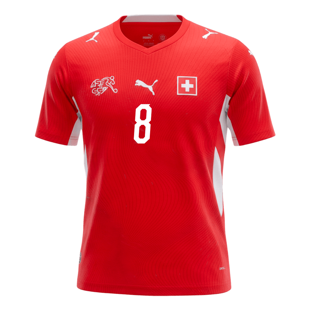 REULER #8 Switzerland Home Soccer Jersey World Cup 2026 Red