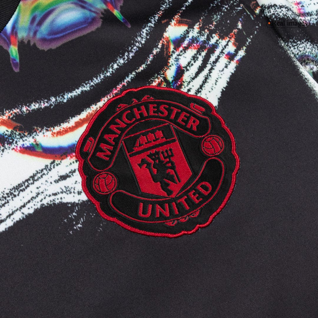 Manchester United Pre-Match Long Sleeve Soccer Jersey 25/26 Black