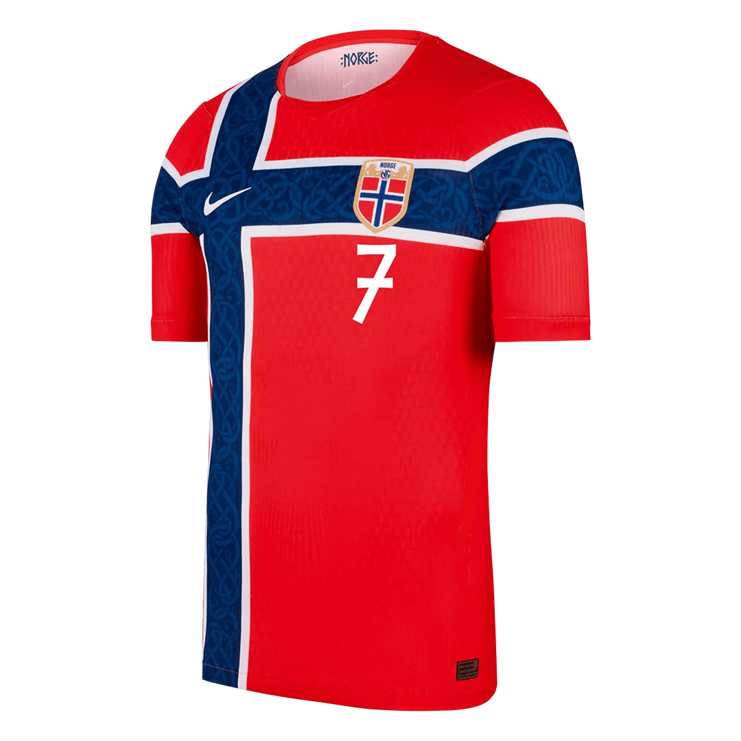SØRLOTH #7 Player Version Norway Home Soccer Jersey World Cup 2026 Red