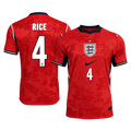 RICE #4 Player Version England Away Soccer Jersey World Cup 2026 Red