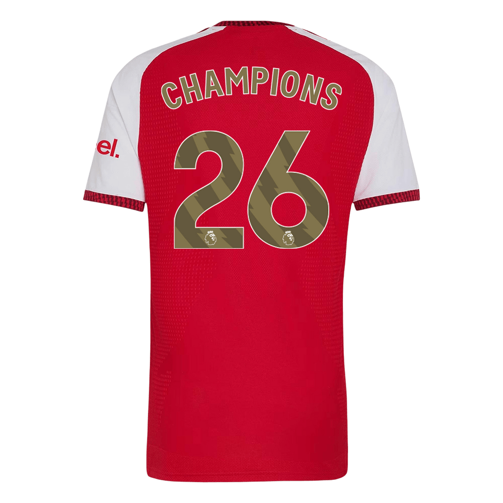 CHAMPIONS #26 Player Version Arsenal Premier League Champions Home Soccer Jersey 2026/27 Red