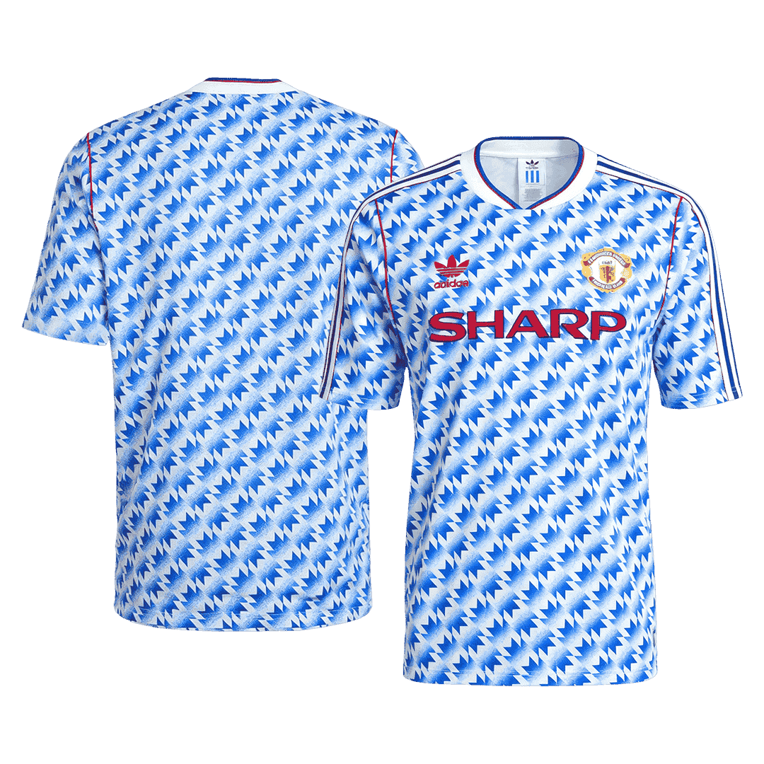 Retro Manchester United Away Soccer Jersey 1990/92 Blue