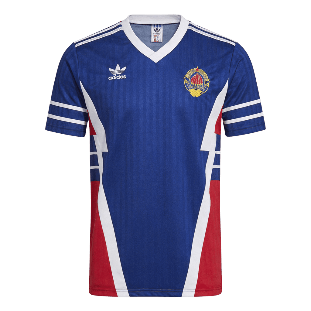 Men Retro Fan Version Yugoslavia Home Soccer Jersey 1990 Blue