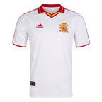 Men Retro Fan Version 2000 Spain Away Soccer Jersey Short Sleeve White