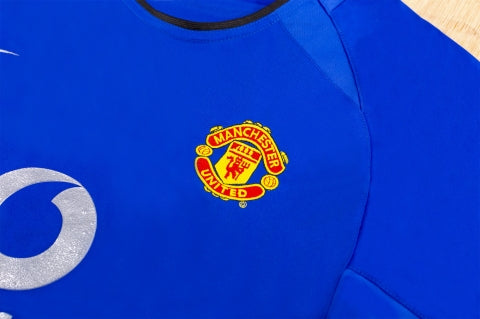 Men Retro Fan Version 02/03 Manchester United Third Soccer Jersey Blue