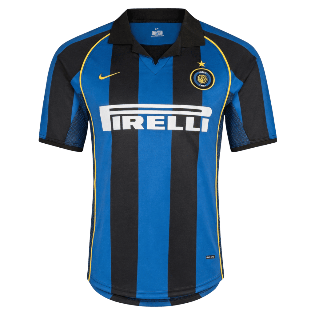 Men Retro Fan Version 2001/02 Inter Milan Home Soccer Jersey Blue&Black