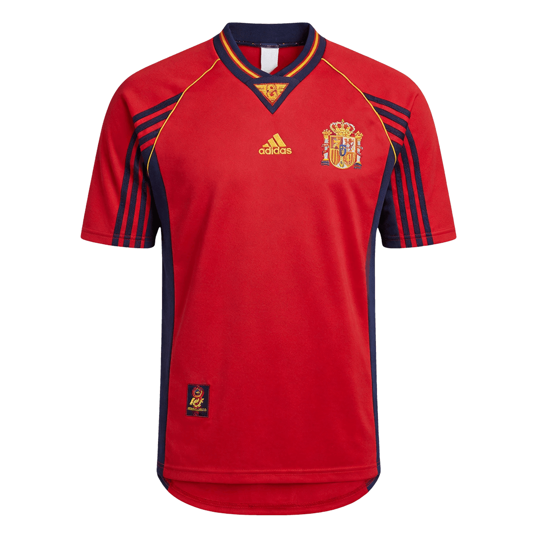 Men Retro Fan Version 1998 Spain Home Soccer Jersey Red