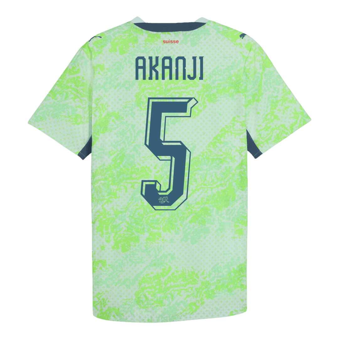 AKANJI #5 Switzerland Away Soccer Jersey World Cup 2026 Green