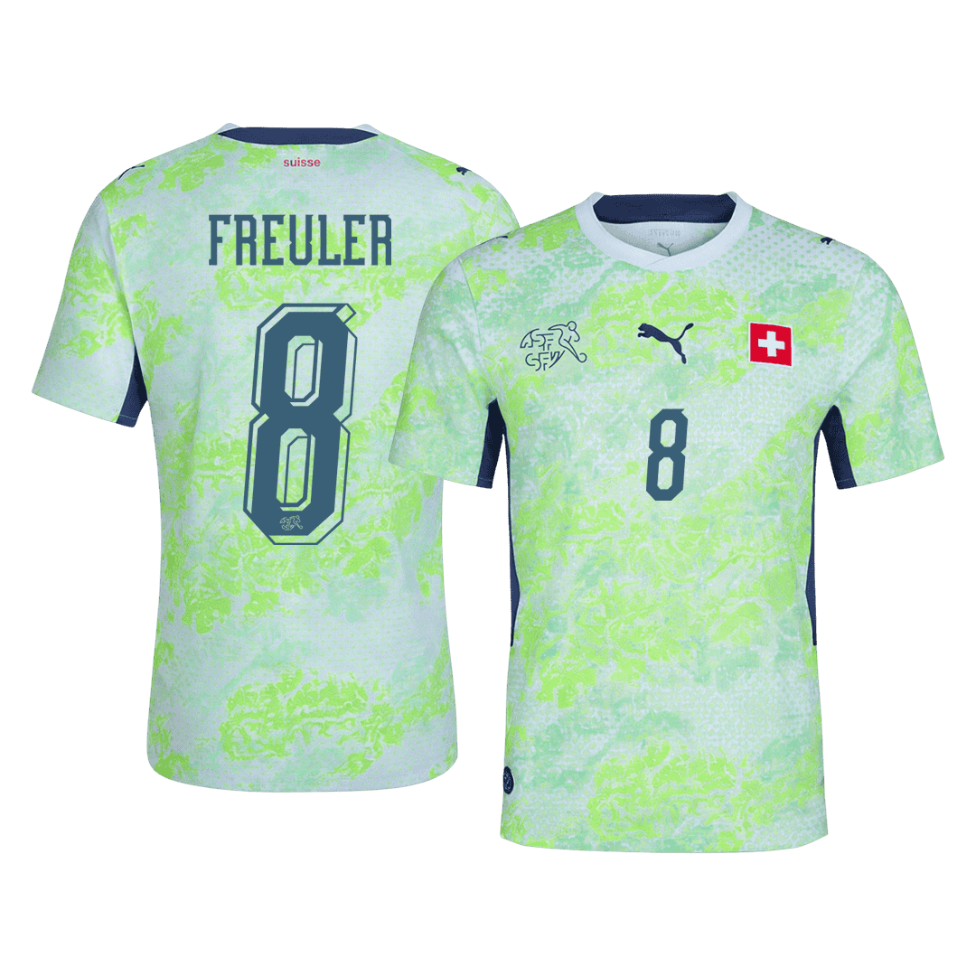 REULER #8 Player Version Switzerland Away Soccer Jersey World Cup 2026 Green