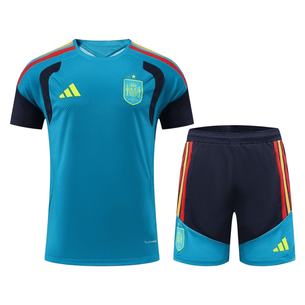Player Version Spain Pre-match Soccer Jersey Kit(Jersey+Shorts) World Cup 2026 Blue