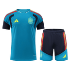 Player Version Spain Pre-match Soccer Jersey Kit(Jersey+Shorts) World Cup 2026 Blue