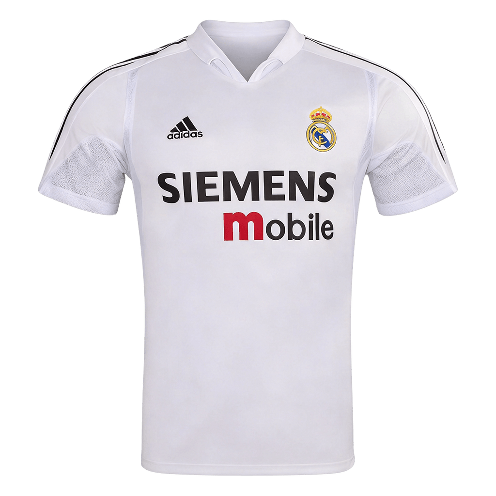 Men Retro Fan Version 04/05 Real Mardid Home Soccer Jersey Short Sleeve White