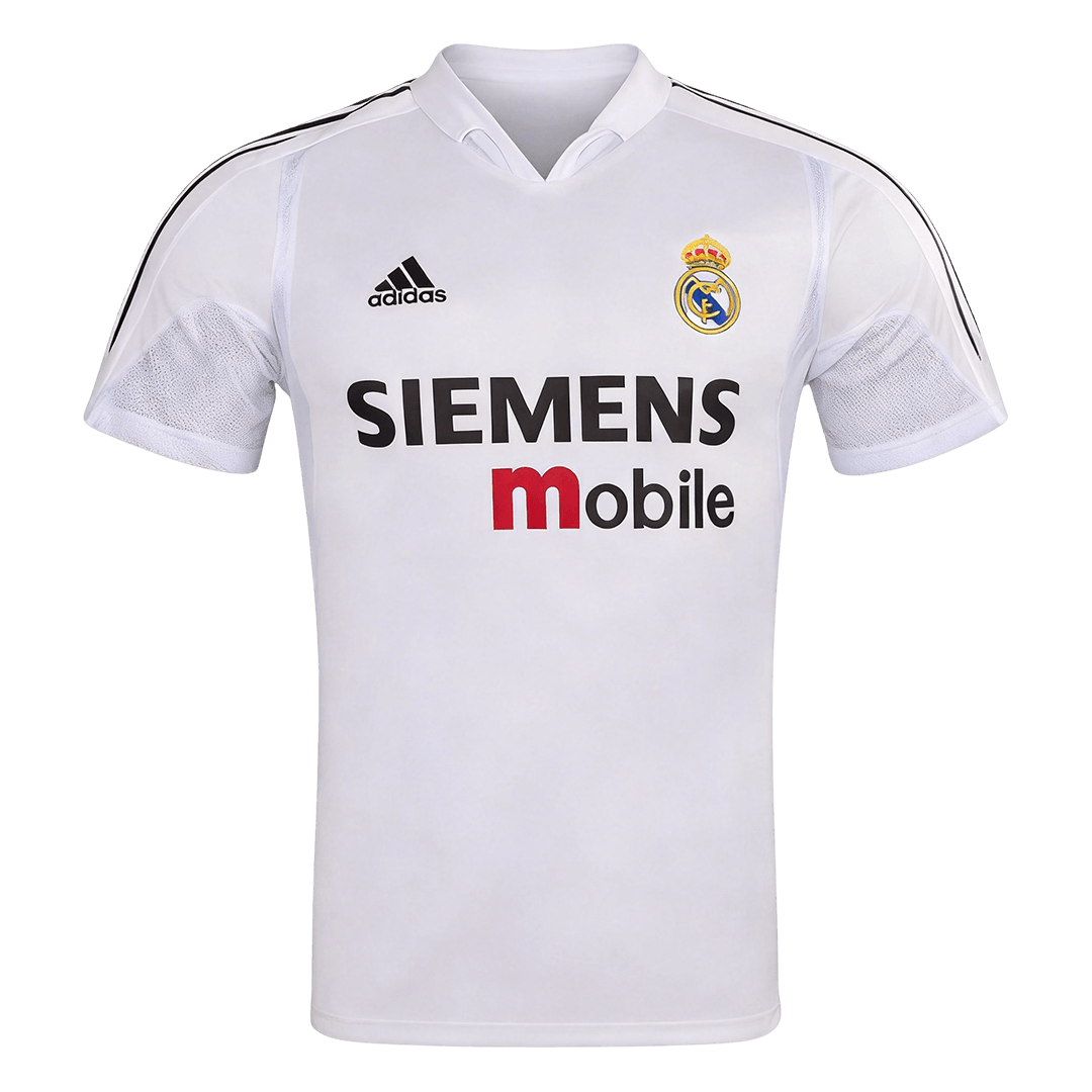 Men Retro Fan Version 04/05 Real Mardid Home Soccer Jersey Short Sleeve White