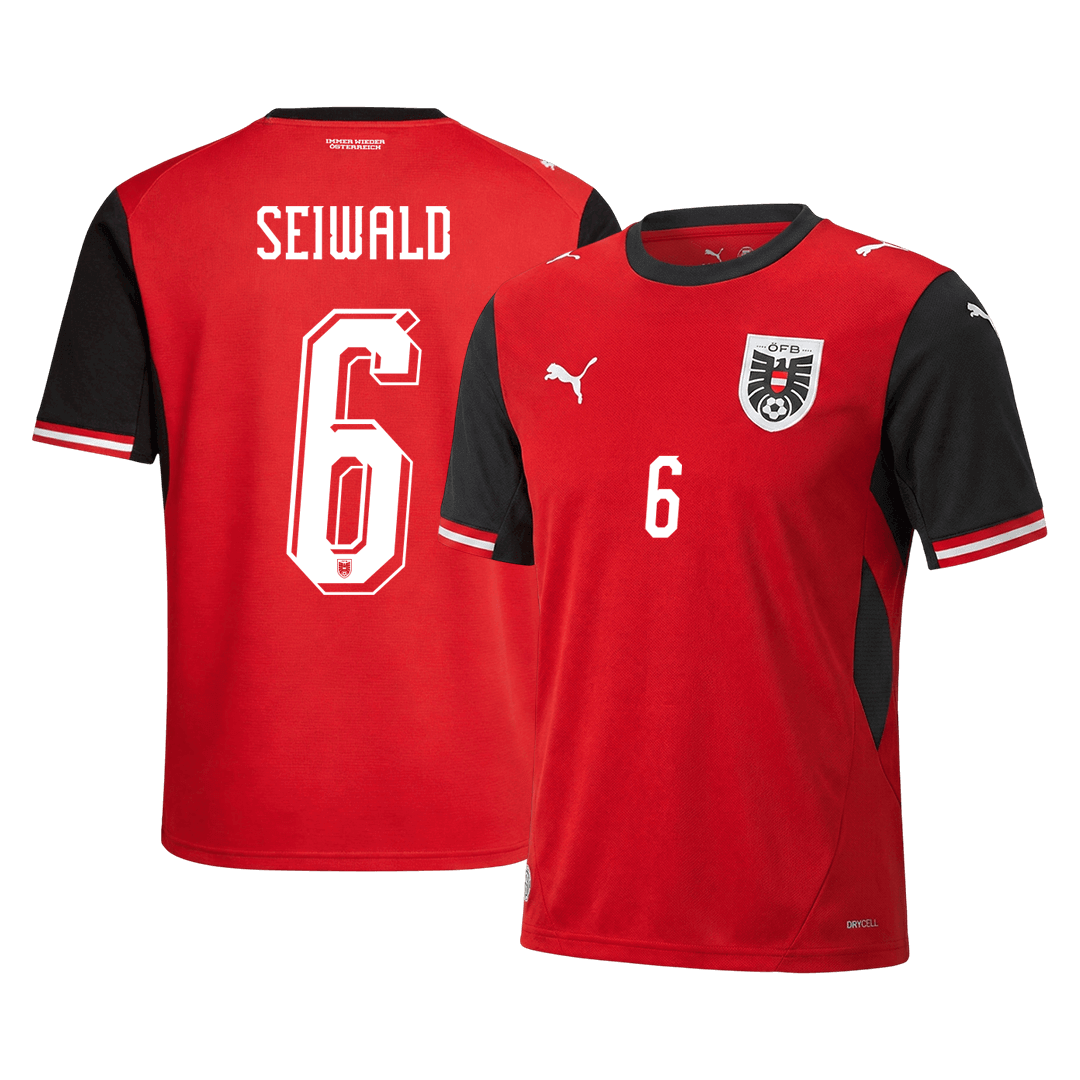 SEIWALD#6 Austria Home Soccer Jersey World Cup 2026 Red