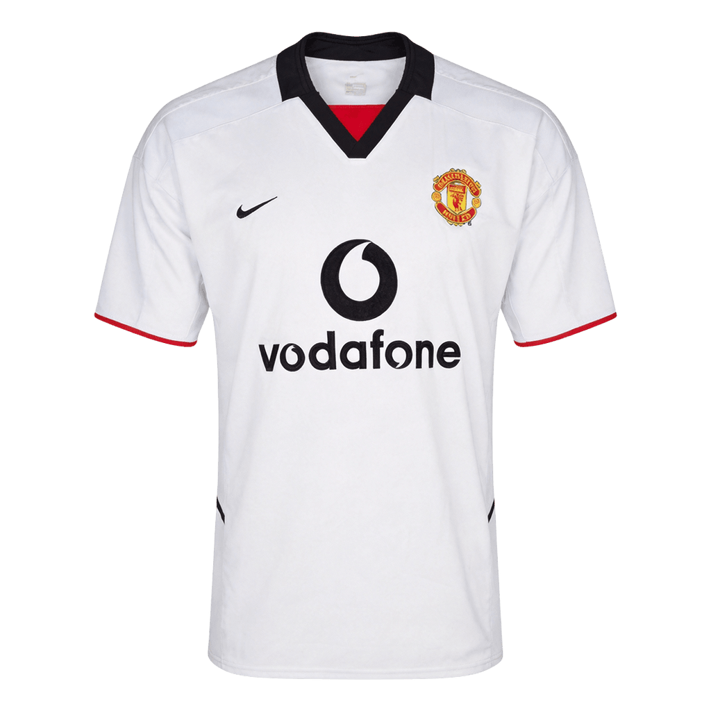 Men Retro Fan Version 02/03 Manchester United Away Soccer Jersey White