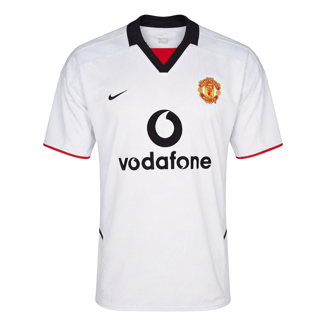 Men Retro Fan Version 02/03 Manchester United Away Soccer Jersey White