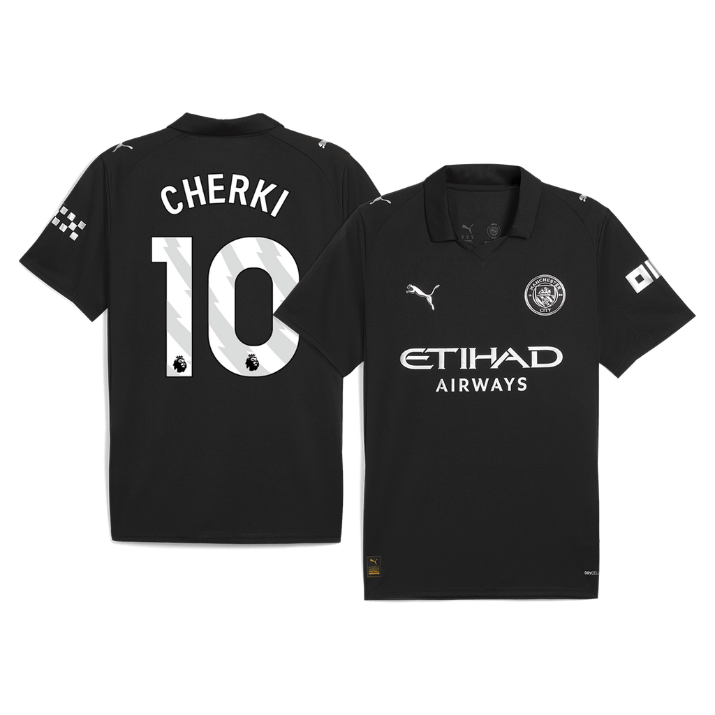 CHERKI #10 Manchester City Away Soccer Jersey 2025/26 Black