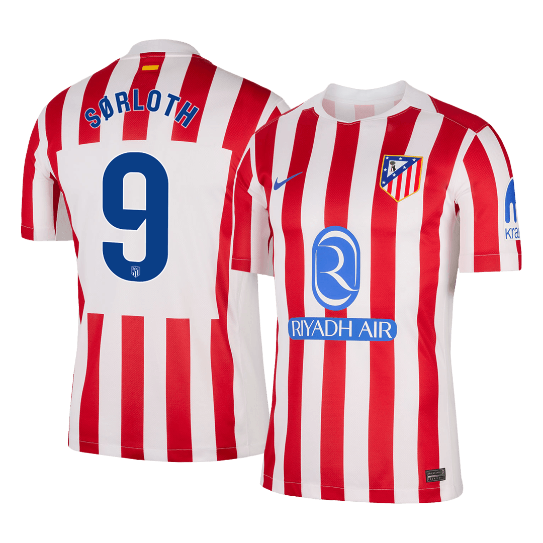 SØRLOTH #9 Atletico Madrid Home Soccer Jersey 2025/26 Red&White