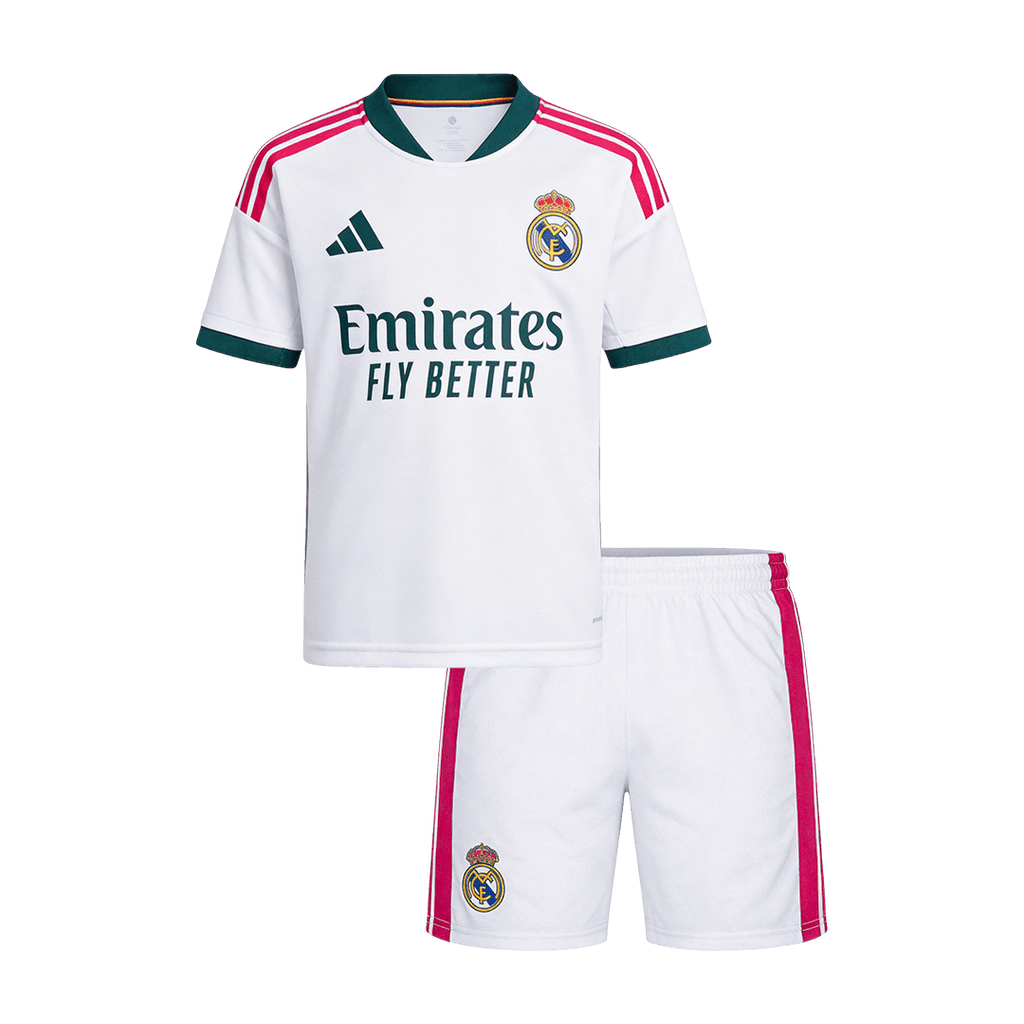 Kids Real Madrid Home Soccer Jersey Kit (Jersey+Shorts) 2026/27 White