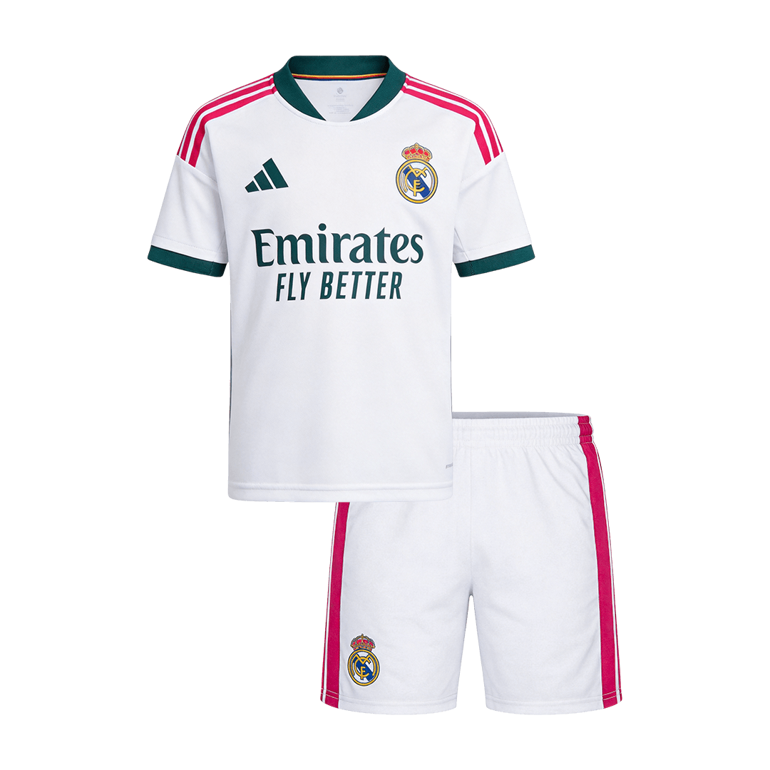 Kids Real Madrid Home Soccer Jersey Kit (Jersey+Shorts) 2026/27 White