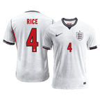 RICE #4 Player Version England Home Soccer Jersey World Cup 2026 White