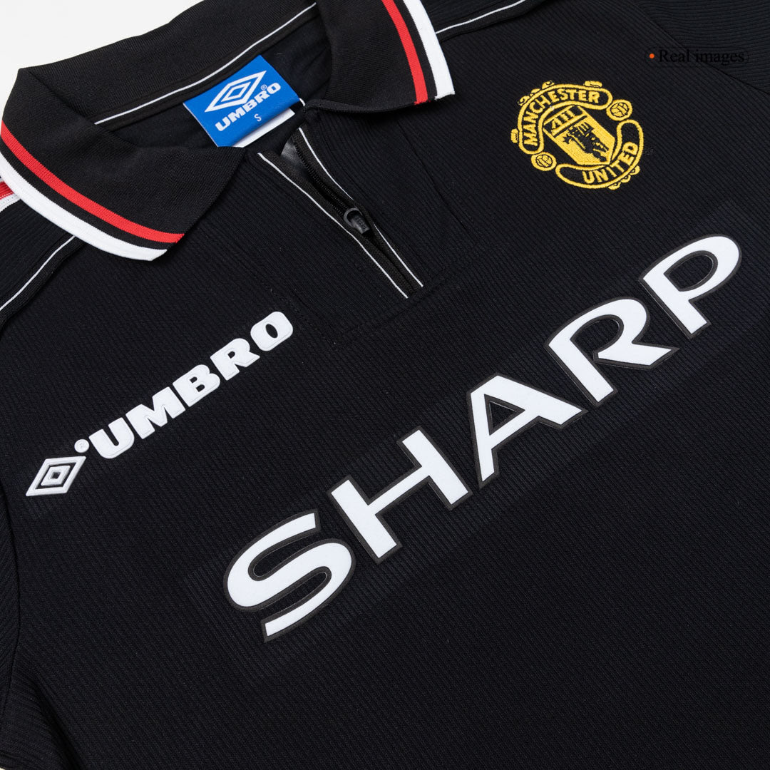 Retro 1998 Manchester United Away Soccer Jersey Black