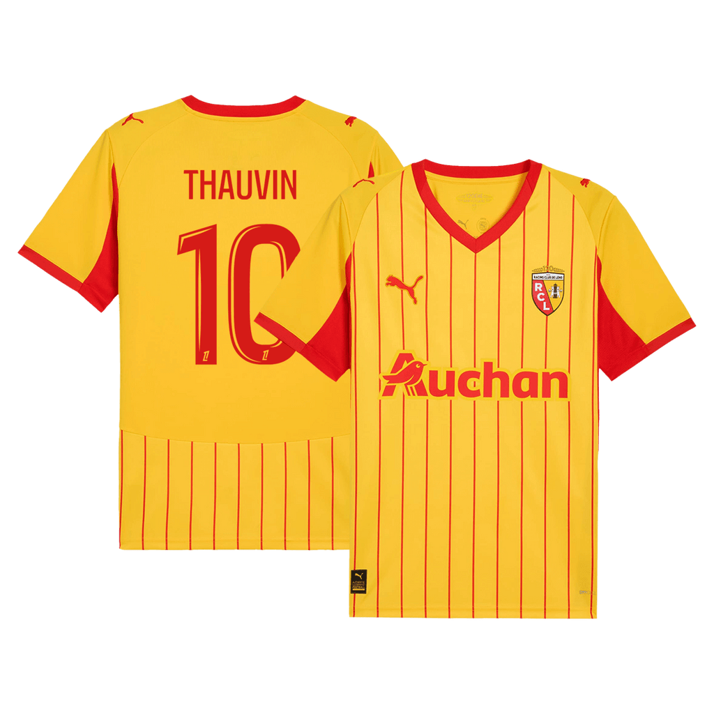 THAUVIN#10 RC Lens Home Soccer Jersey 25/26 Red&Yellow