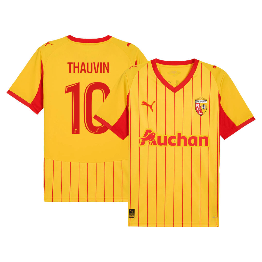THAUVIN#10 RC Lens Home Soccer Jersey 25/26 Red&Yellow