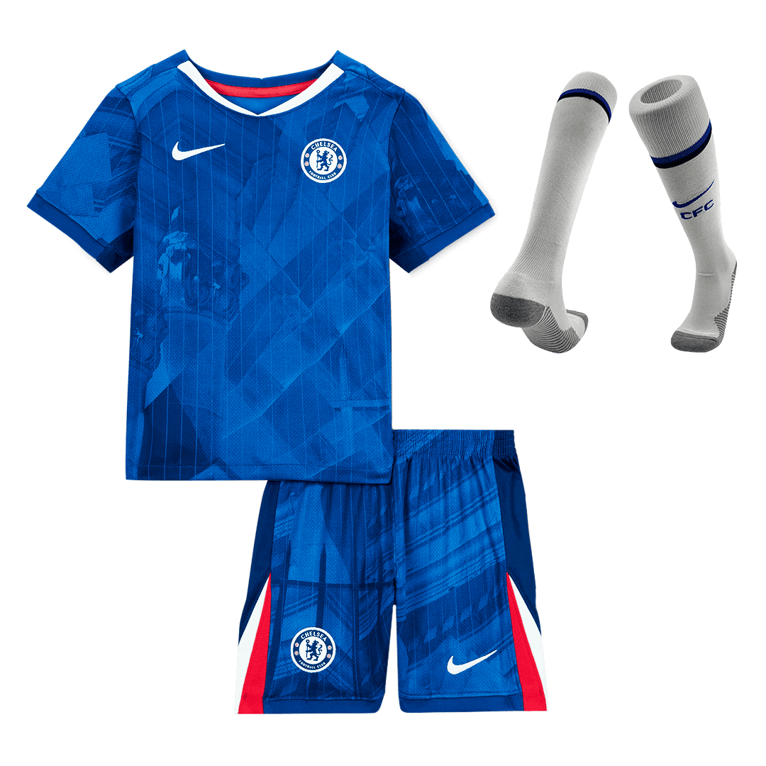 Kids Chelsea 2025/26 Home Full Soccer Kit