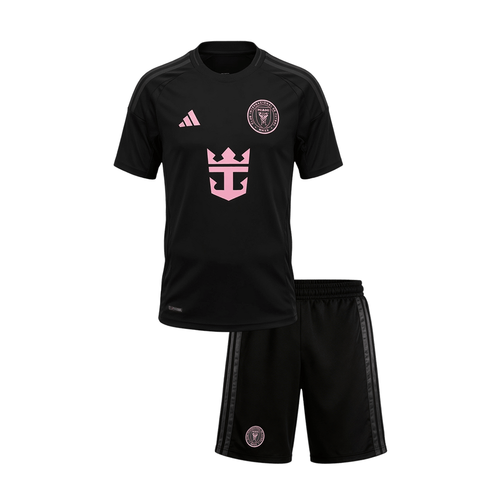 Kid's Inter Miami Away Soccer Jersey Kit(Jersey+Shorts) 2026 Black