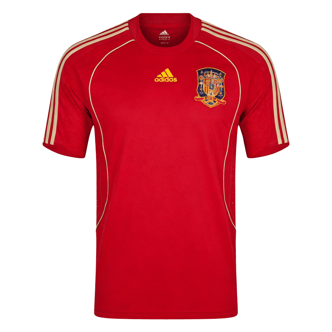 Men Retro Fan Version 2008 Spain Home Soccer Jersey Short Sleeve Red