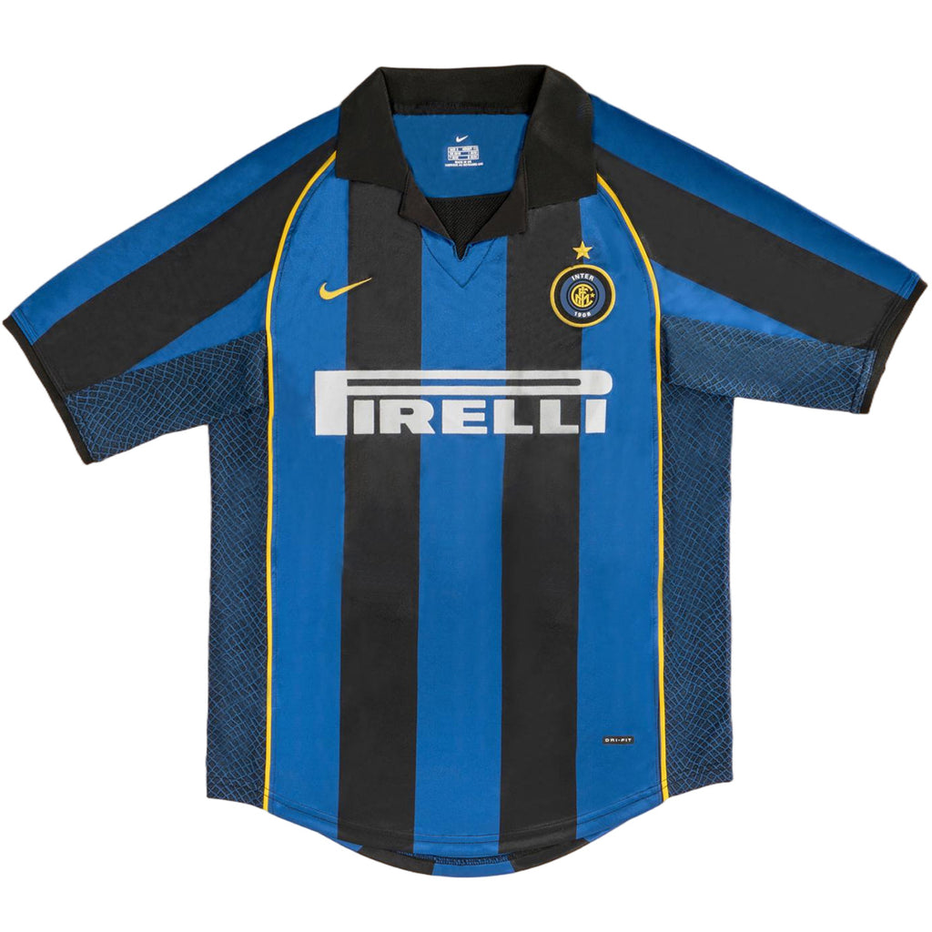 Men Retro Fan Version 2001/02 Inter Milan Home Soccer Jersey Blue&Black