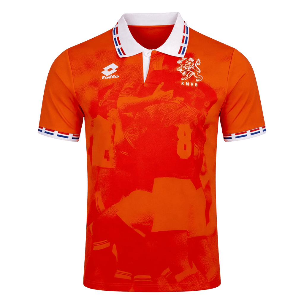 Men Retro Fan Version 1996 Netherlands Home Soccer Jersey Orange