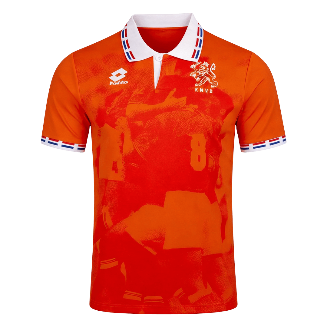 Men Retro Fan Version 1996 Netherlands Home Soccer Jersey Orange
