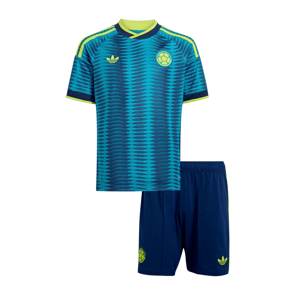 Kid's Colombia Away Soccer Jersey Kit(Jersey+Shorts) World Cup 2026 Blue
