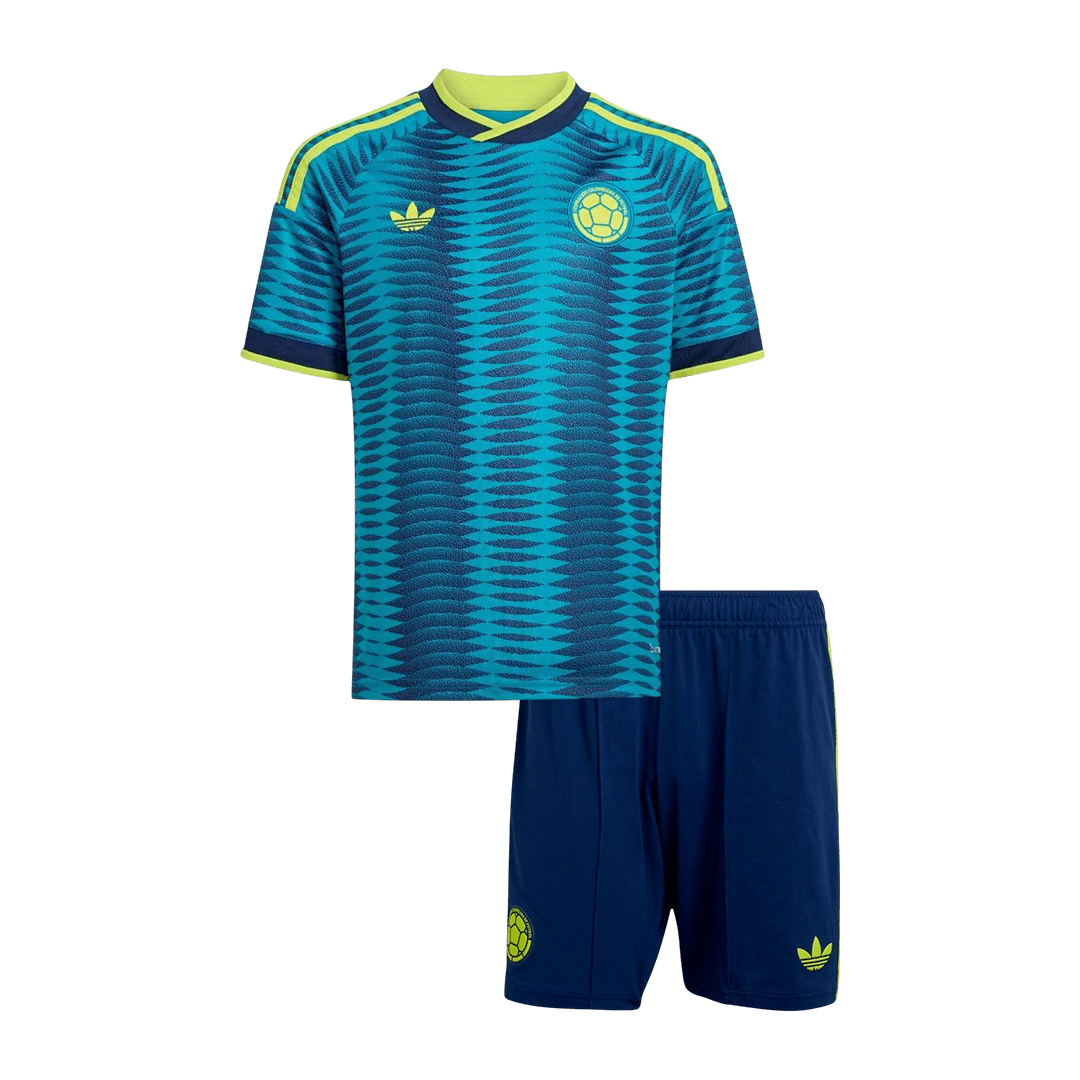 Kid's Colombia Away Soccer Jersey Kit(Jersey+Shorts) World Cup 2026 Blue