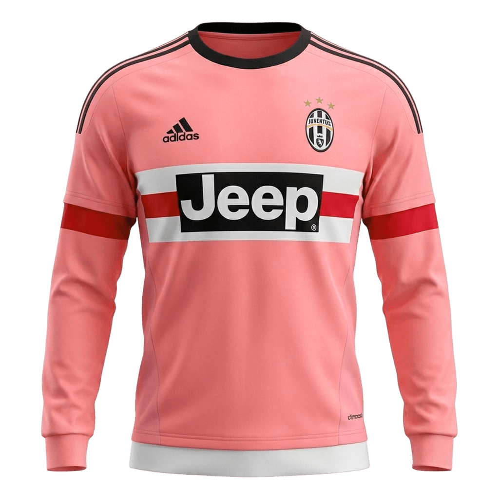 Retro 15/16 Juventus Away Long Sleeve Jersey Pink