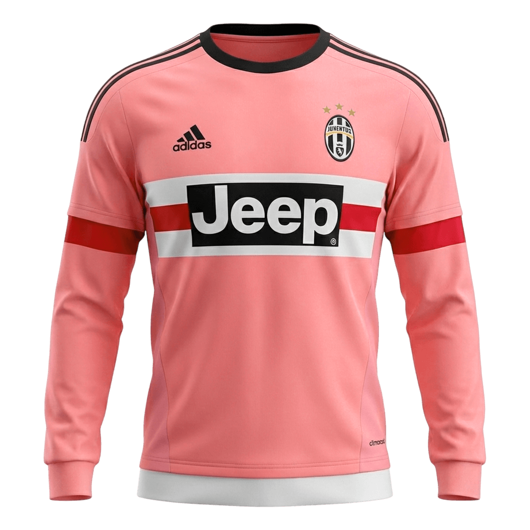 Retro 15/16 Juventus Away Long Sleeve Jersey Pink