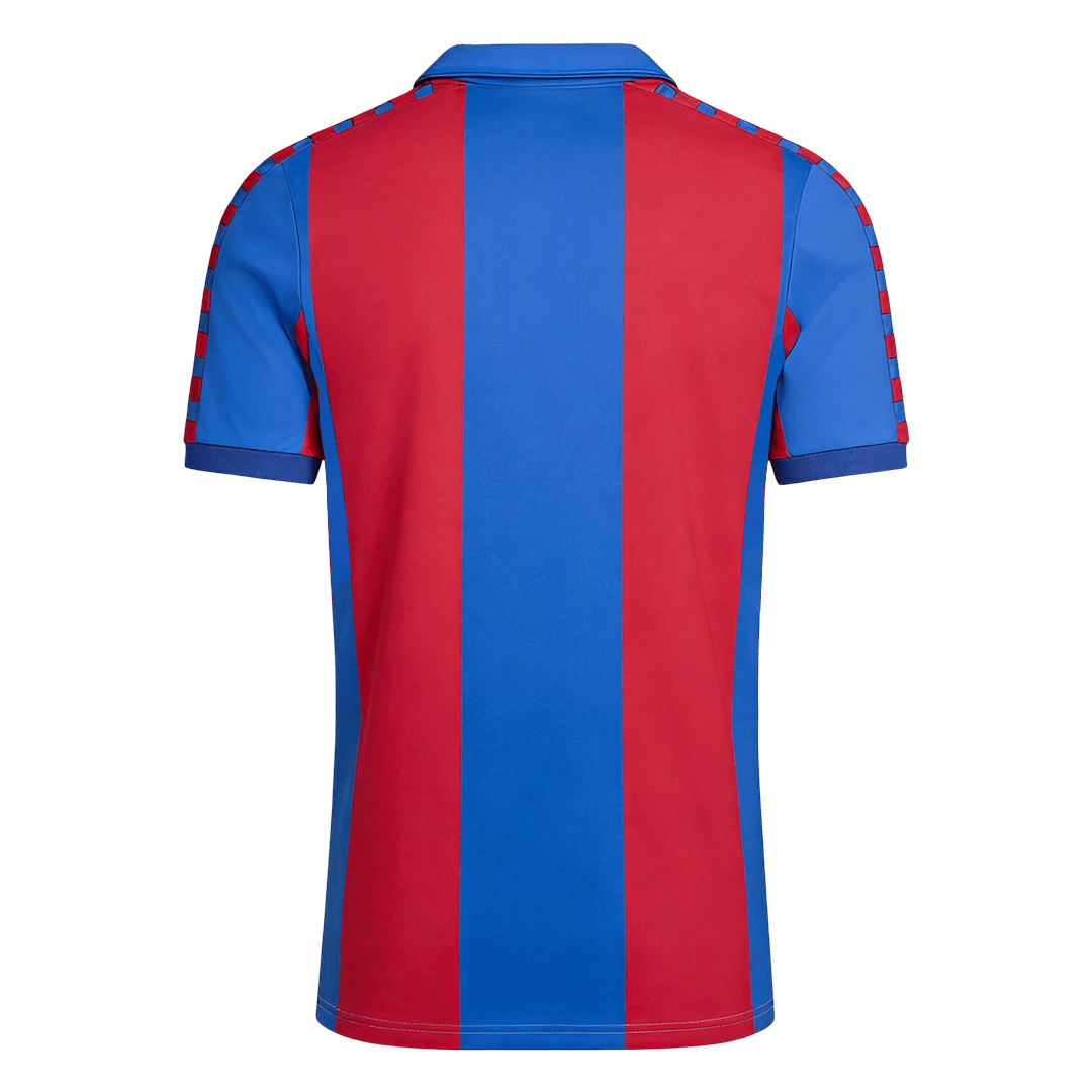 Men Retro Fan Version 80/82 Barcelona Home Soccer Jersey Short Sleeve Blue&Garnet
