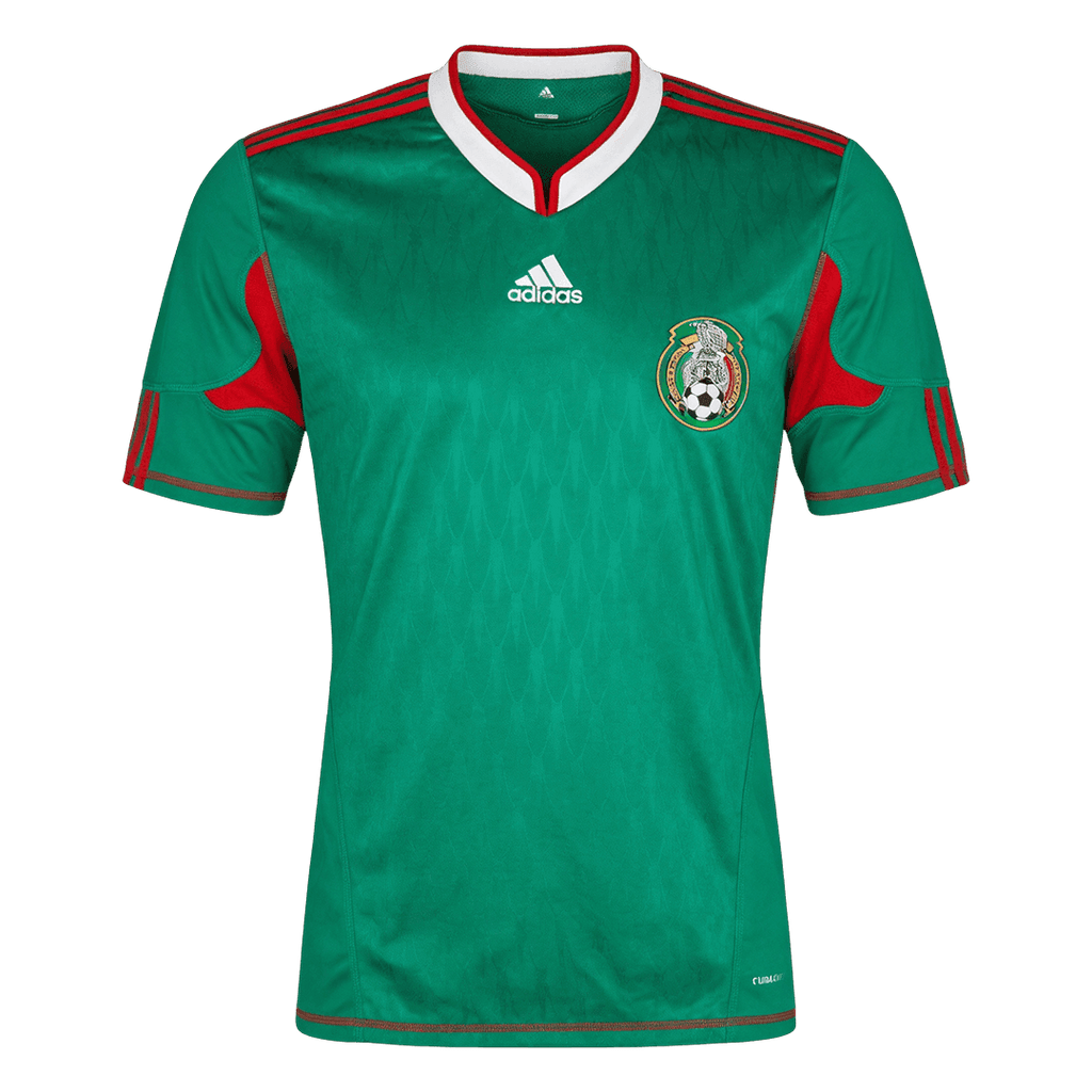 Men Retro Fan Version Mexico Home Soccer Jersey World Cup 2010 Green