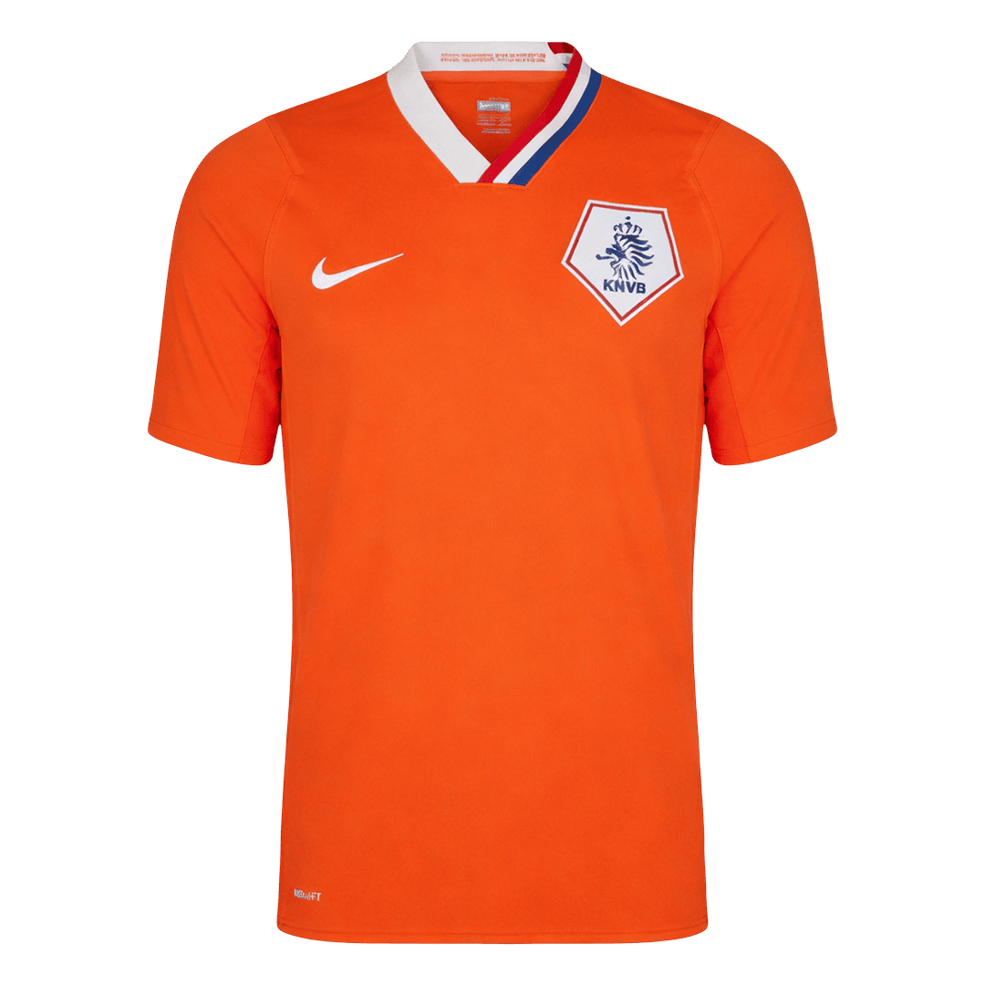 Men Retro Fan Version 2008 Netherlands Home Soccer Jersey Orange