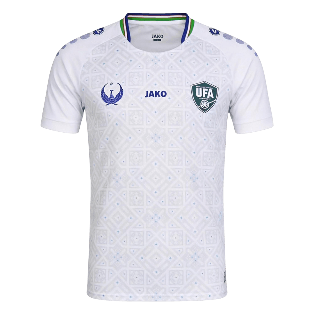 Men Fan Uzbekistan Away Soccer Jersey World Cup 2026 White